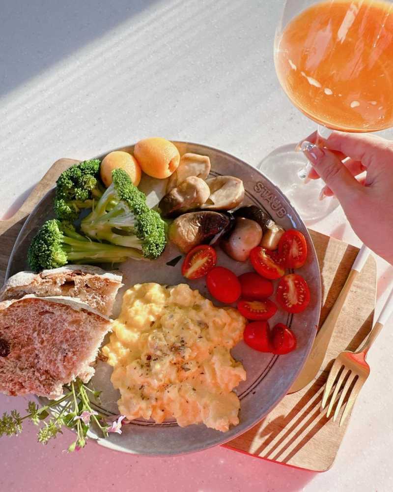 久違自己下廚~起司炒蛋~