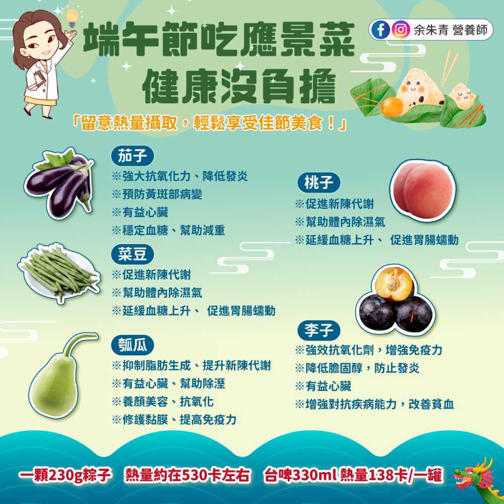 端午節吃應景菜，健康沒負擔